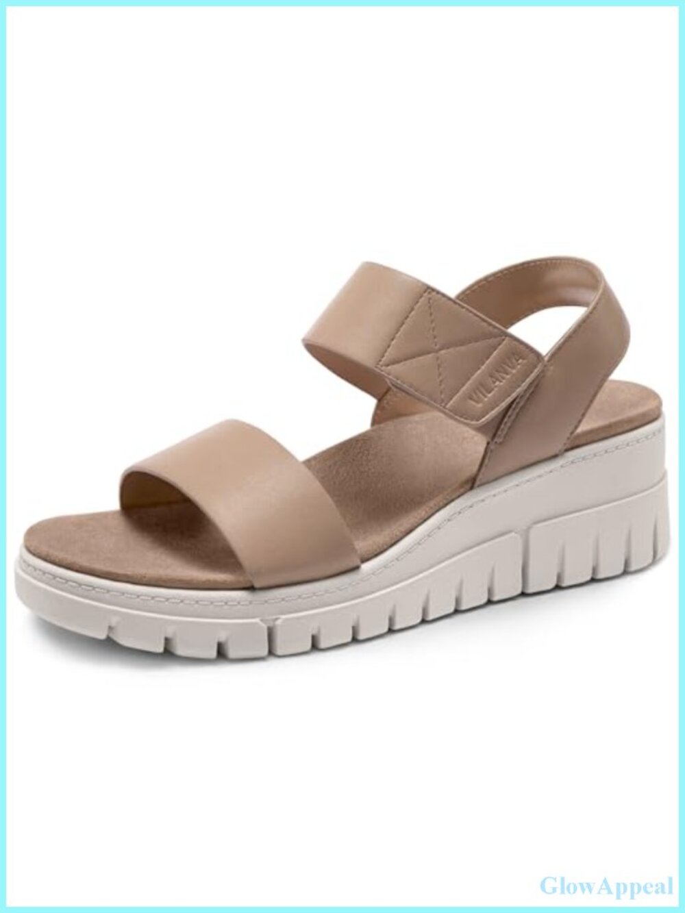 Platform Wedge Sandals PU Upper Arch Support Adjustable Strap Comfortable